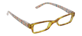 [Honey Tortoise - Folk Stripe / Focus Blue Light Lenses]