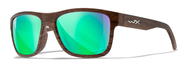 [Matte Woodgrain/CAPTIVATE™ Polarized Green Mirror]