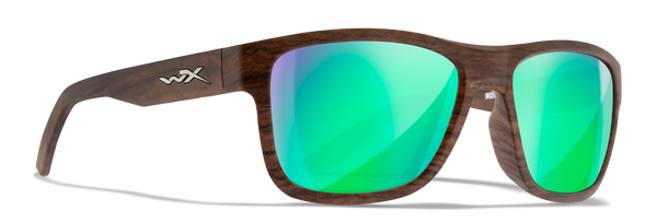 [Matte Woodgrain/CAPTIVATE™ Polarized Green Mirror]