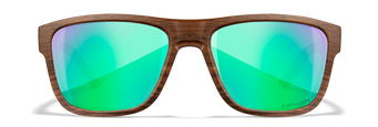 [Matte Woodgrain/CAPTIVATE™ Polarized Green Mirror]