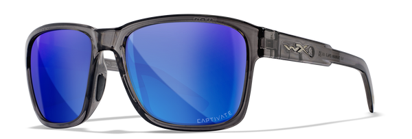 [Gloss Crystal Dark Grey/CAPTIVATE™ Polarized Blue Mirror]