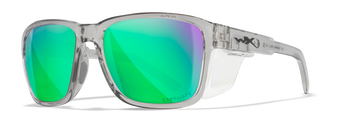 [Gloss Crystal Light Grey - Captivate Polarized Green Mirror]