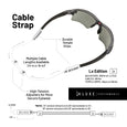 Luxe Performance Eyewear Cable Strap White 16"